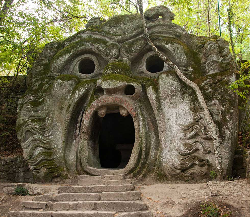“Mouth of Hell” sculpture at the Parco dei Mostri