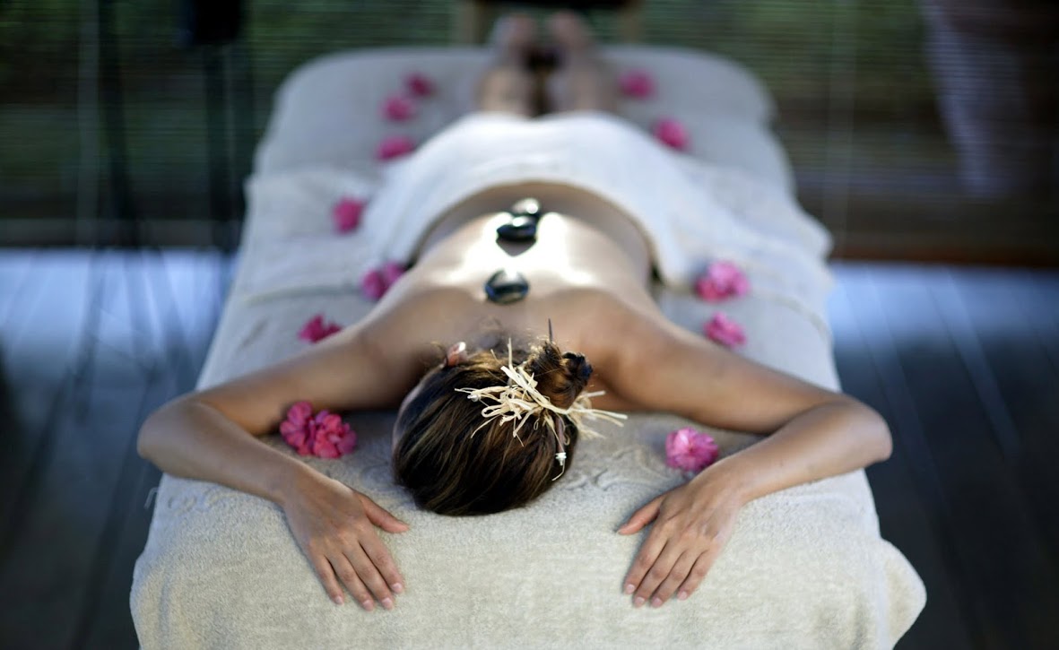 Hot stone massage model